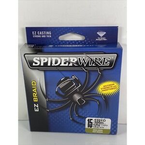 Spiderwire EZ Braid 15lb 110yd Moss Green NEW Dyneema Fishing Line Microfiber